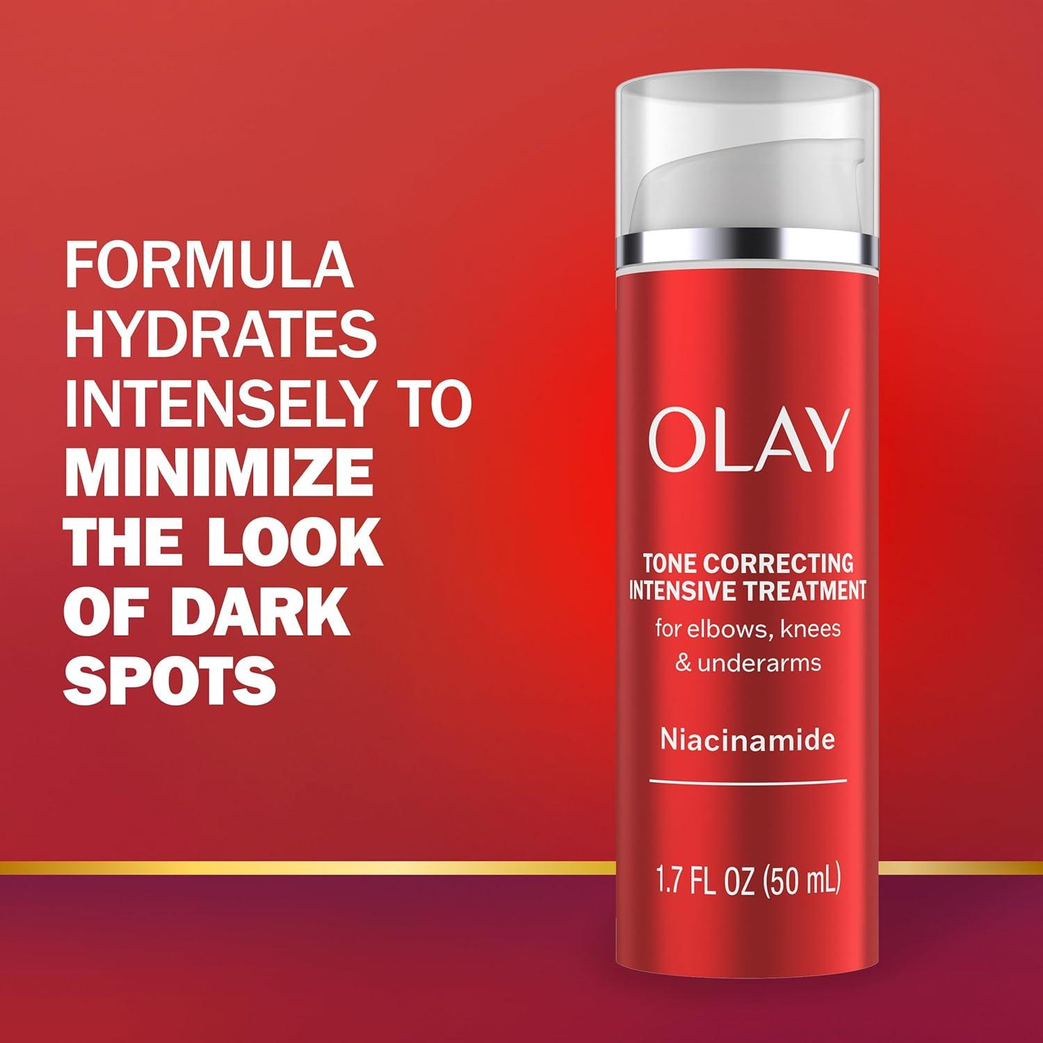 imageOlay Treatment Cream Intensive Tone Correcting for Elbows Knees amp Underarms with Niacinamide Vitamin B3 Complex Deeply Hydrates Evened Skin Tone 17 fl oz