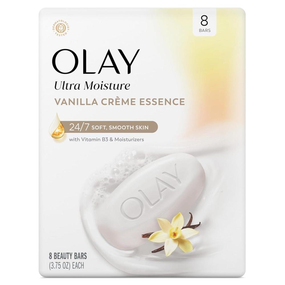 imageOlay Beauty Bar Fresh Radiance Nourishing amp Refreshing Formula Pampering for Smooth amp Gentle Skin Vitamin B3 Complex Essence of Rose Water Scent 317 oz Pack of 6Vanilla Crme
