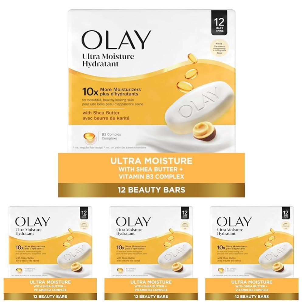imageOlay Beauty Bar Ultra Moisture10x More Moisturizers Nourishing Conditioners Smooth amp Gentle on Skin Vitamin B3 Complex For All Skin Types Shea Butter Scent 317 oz Pack of 12317 Ounce Pack of 48