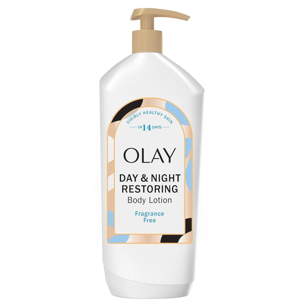 imageOlay Body Lotion for Women Day amp Night Restoring 24hr Moisturizing amp Deep Hydration Absorbs Instantly Penetrating Vitamin B3 Complex For All Skin Types Fragrance Free 18 fl ozFragranceFree