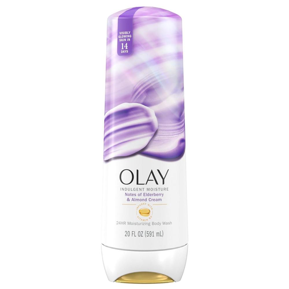 imageOlay Body Wash for Women Indulgent Moisture 24hr Moisturizing amp Nourishing Formula Infused with Vitamin B3 Complex Luxurious Fragrances Elderberry amp Almond Cream Scent 20 fl ozElderberry Almond Cream