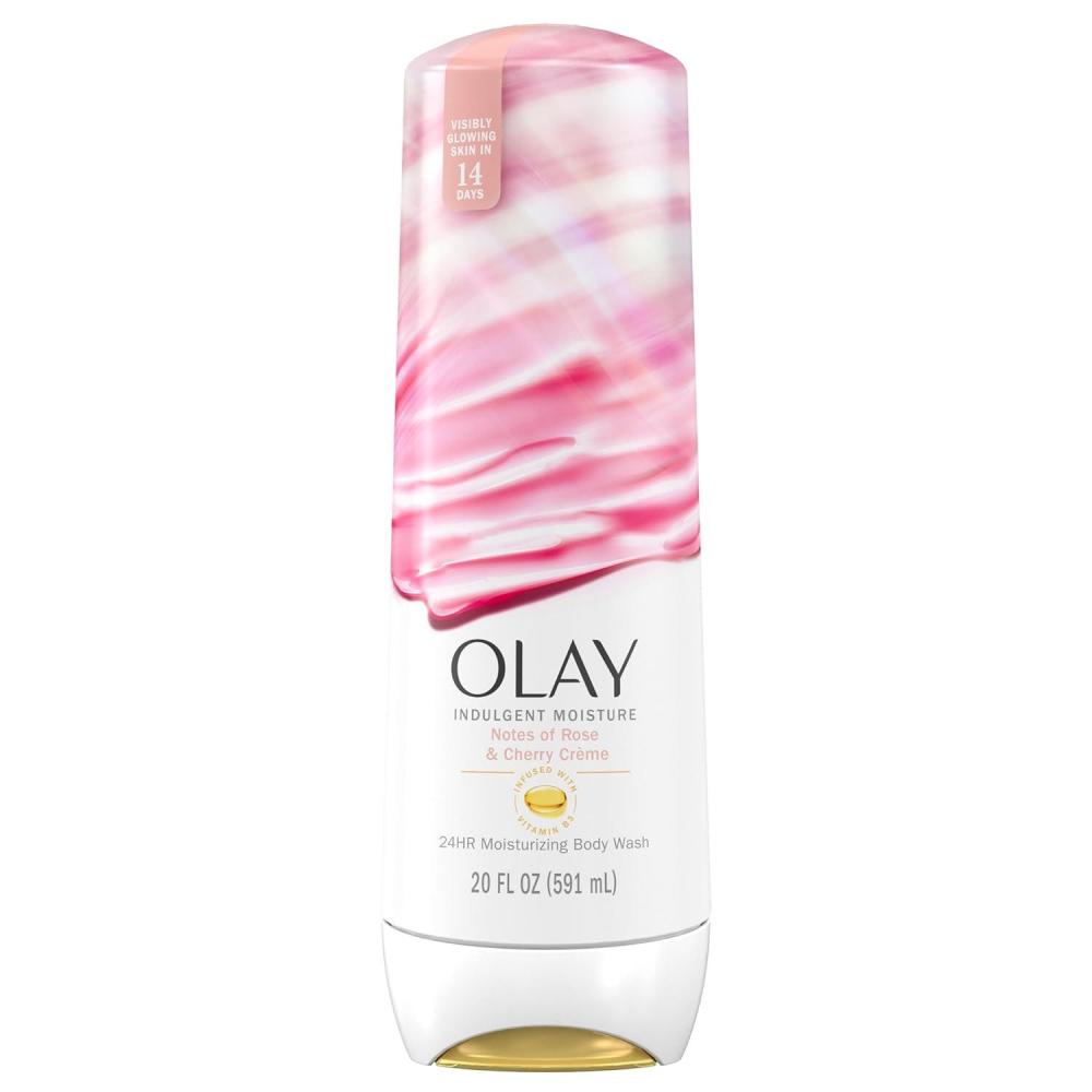 imageOlay Body Wash for Women Indulgent Moisture 24hr Moisturizing amp Nourishing Formula Infused with Vitamin B3 Complex Luxurious Fragrances Elderberry amp Almond Cream Scent 20 fl ozRose Cherry Creme
