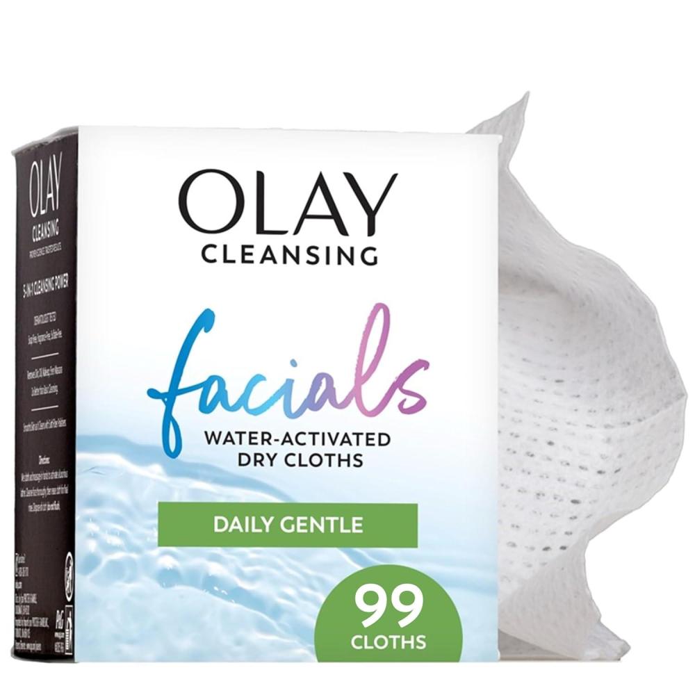 imageOlay Eye Makeup Remover Wipes Daily Facials Gentle Face Cleanser for Sensitive Skin Alcohol and Fragrance Free Soft Face Wash Towels Travel Essentials for Women Dry Cloths 99 ct 3 X 33ct