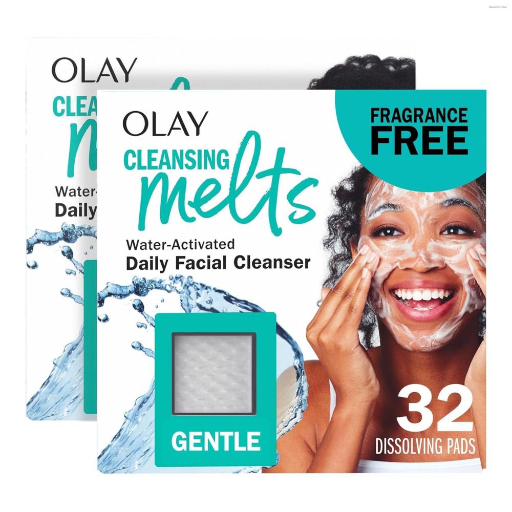 imageOlay Face Wash Vitamin C Cleansing Melts Daily Use Gentle Cleanser For All Skin Types Travel Size Soft Citrus Scent WaterActivated to Clean Tone and Refresh 64ct 2 Pack x 32ctUnscented