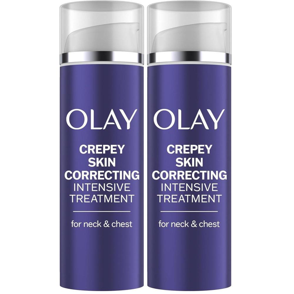 imageOlay Treatment Cream Intensive Crepey Skin Correcting for Neck amp Chest with Retinol24 Vitamin B3 Complex Deeply Hydrates Renews amp Smoothes Skin 17 fl oz17 Fl Oz Pack of 2