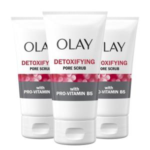 Facial Cleanser by Olay Regenerist, Detoxifying Pore Scrub & Exfoliator, 5 Oz (Pack of 3)(Scented)
