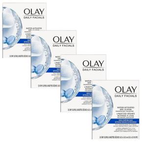 Olay Makeup Remover Wipes, Daily Facials Hydrating Face Cleanser for Normal to Dry Skin, Alcohol & Fragrance Free, Soft Face Wash Towels, Travel Essentials for Women, Convenient Dry Cloths, 66 ct(White)