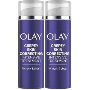 Olay Treatment Cream Intensive Crepey Skin Correcting for Neck & Chest with Retinol24, Vitamin B3 Complex, Deeply Hydrates, Renews & Smoothes Skin, 1.7 fl oz(1.7 Fl Oz (Pack of 2))