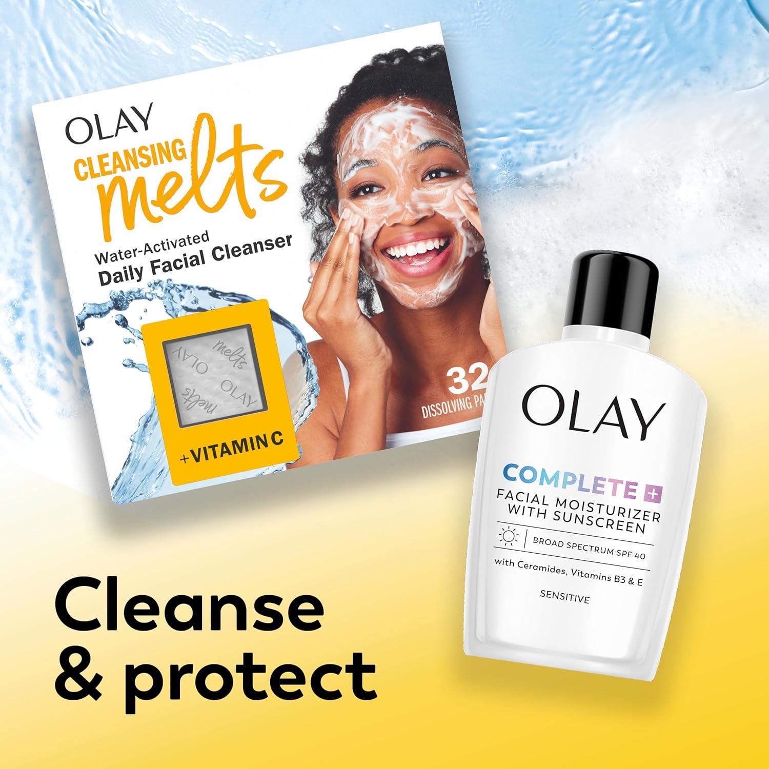 imageOlay Complete Face Moisturizer with Sunscreen SPF 40 For Sensitive Skin Broad Spectrum Sun Protection FragrenceFree No White Cast on All Tones Nourishes Moisture Barrier Ceramides 6 Oz6 Fl Oz Pack of 1