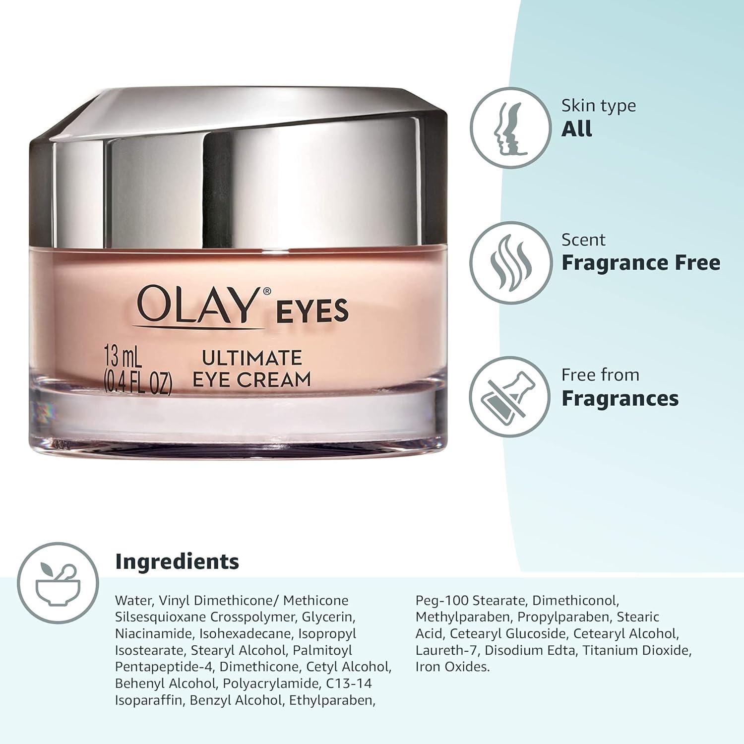imageOlay Eyes Ultimate Eye Cream for Dark Circles Wrinkles and Puffiness 13 ml 04 fl oz04 Fl Oz Pack of 2