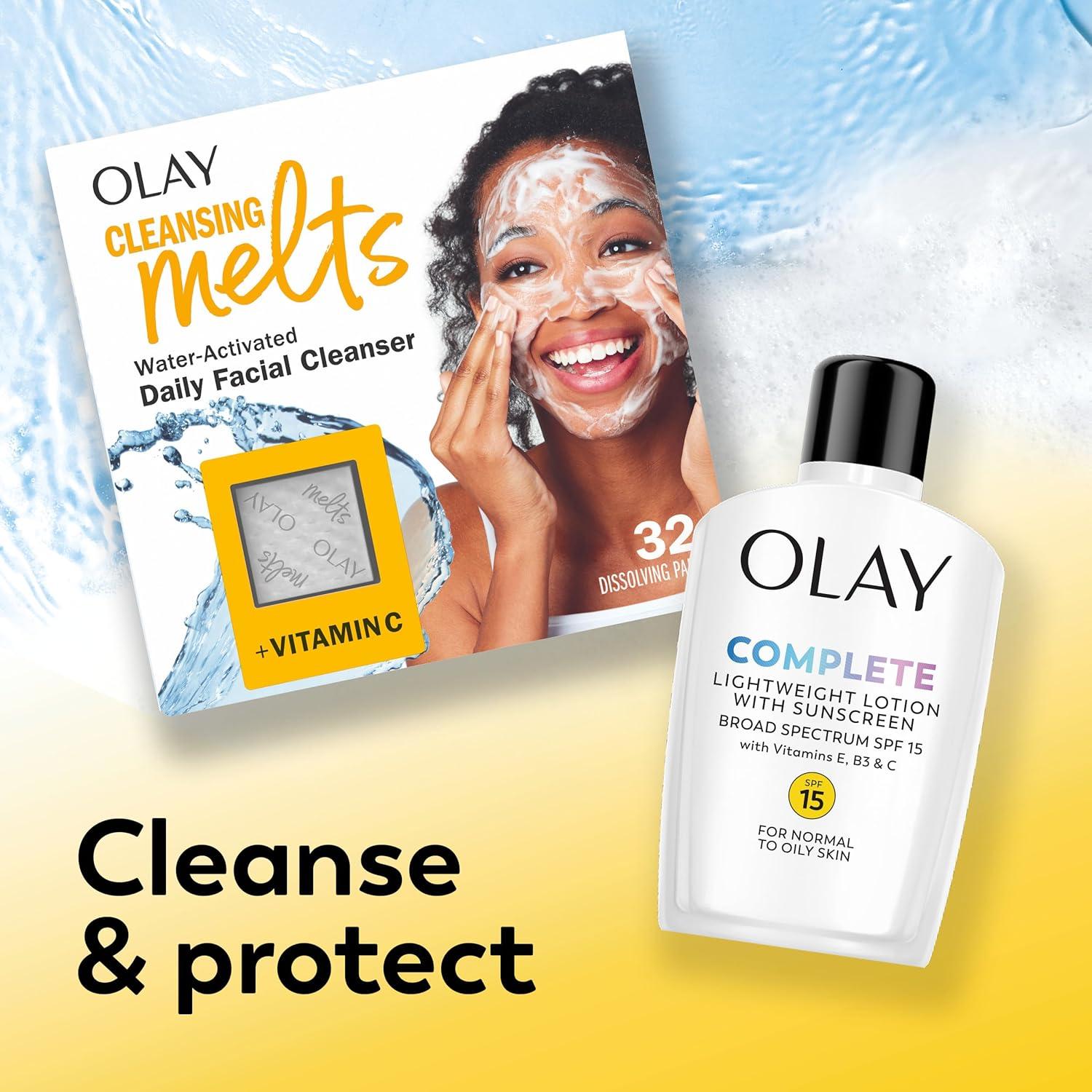 imageOlay Face Moisturizer Complete with Sunscreen SPF 15 Daily Facial Lotion for Normal Skin Lightweight Hydrating Broad Spectrum Sun Protection Vitamin C E and Niacinamide 6 Oz 2 Pack6 Fl Oz Pack of 2