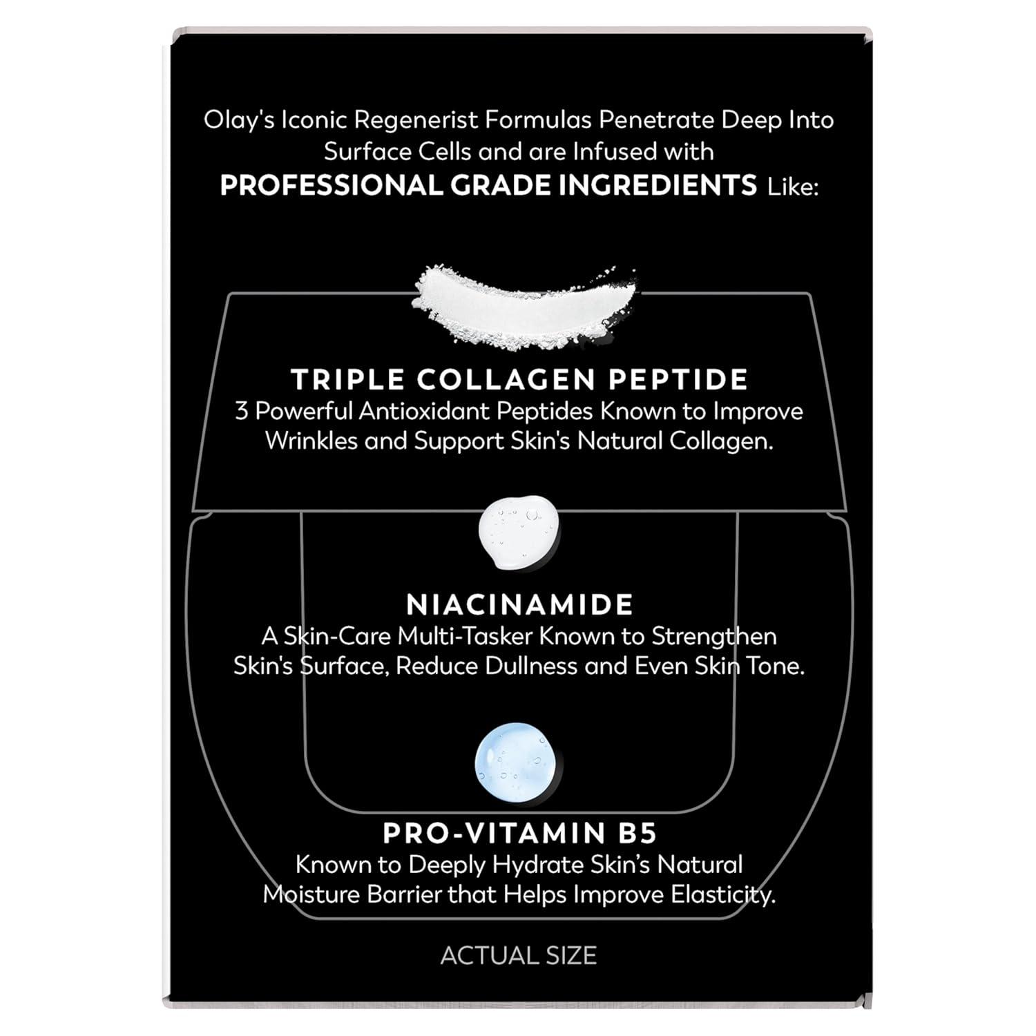 imageOlay Face Moisturizer Regenerist MicroSculpting Cream for Women FragranceFree AntiAging AntiWrinkle Firming Skin Care Triple Collagen Cream Peptide Hyaluronic Acid Niacinamide 17ozScented