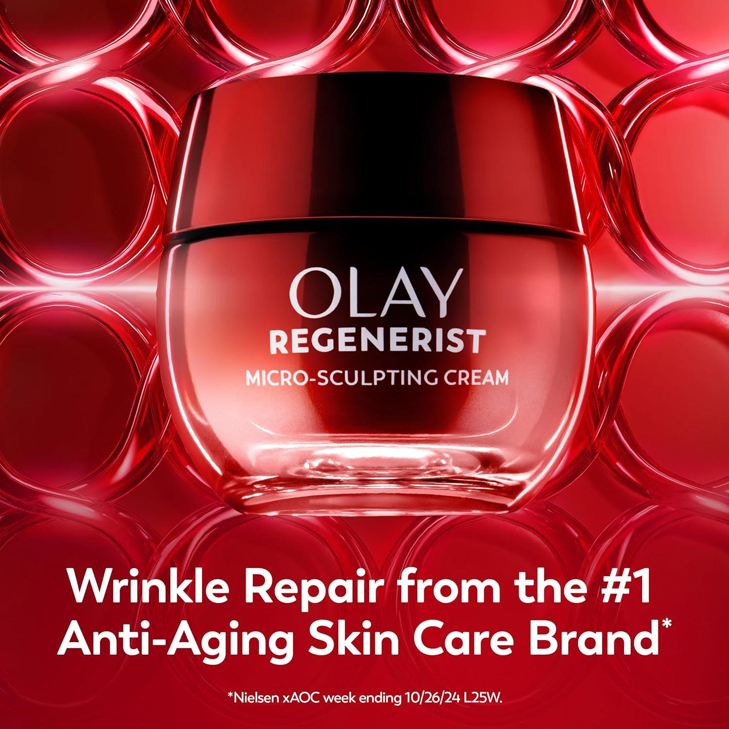 imageOlay Face Moisturizer Regenerist MicroSculpting Cream for Women FragranceFree AntiAging AntiWrinkle Firming Skin Care Triple Collagen Cream Peptide Hyaluronic Acid Niacinamide 17ozScented
