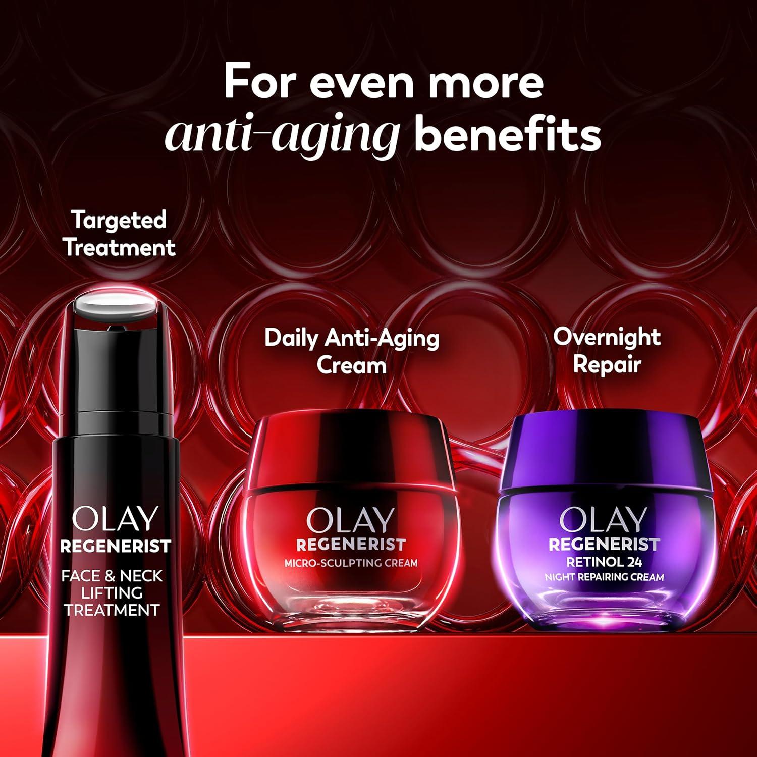 imageOlay Face Moisturizer Regenerist MicroSculpting Cream for Women FragranceFree AntiAging AntiWrinkle Firming Skin Care Triple Collagen Cream Peptide Hyaluronic Acid Niacinamide 17ozFragranceFree