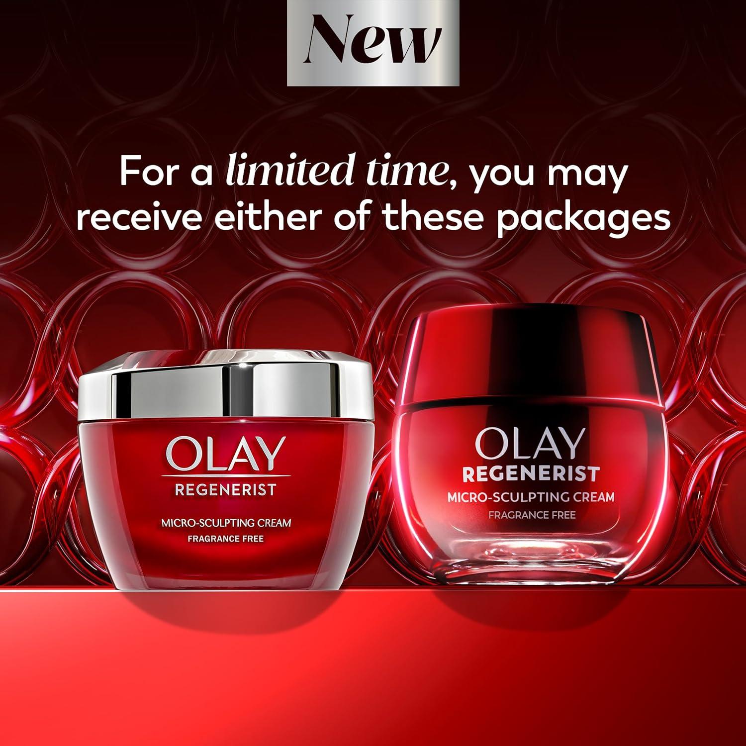 imageOlay Face Moisturizer Regenerist MicroSculpting Cream for Women FragranceFree AntiAging AntiWrinkle Firming Skin Care Triple Collagen Cream Peptide Hyaluronic Acid Niacinamide 17ozFragranceFree