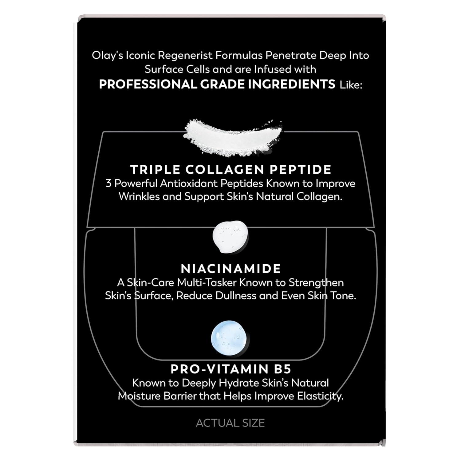 imageOlay Face Moisturizer Regenerist MicroSculpting Cream for Women FragranceFree AntiAging AntiWrinkle Firming Skin Care Triple Collagen Cream Peptide Hyaluronic Acid Niacinamide 17ozFragranceFree