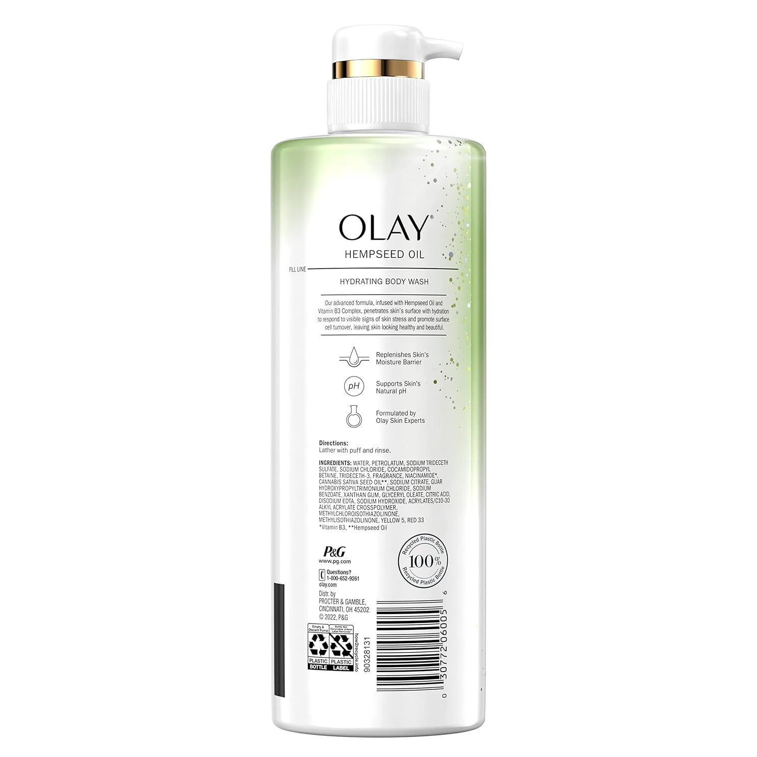 imageOlay Moisturizing Body Wash for Women with Witch Hazel and Vitamin B3 20 fl oz Pack of 4Original
