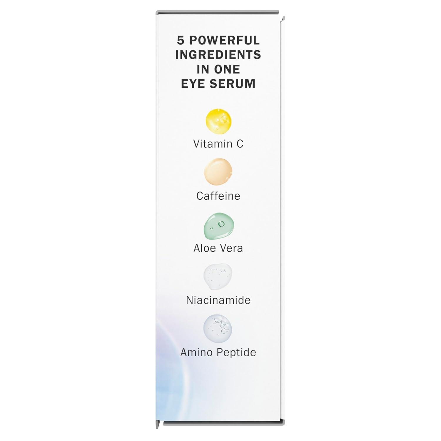 imageOlay Super Eye Serum Vitamin C Caffeine Niacinamide Amino Peptide Aloe Vera Brightens Dark Circles AntiWrinkle AntiAging Brightening Smooths Fine Lines Firming Hydrating 045 Oz