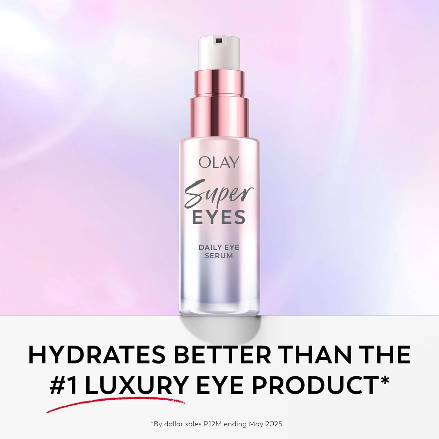 imageOlay Super Eye Serum Vitamin C Caffeine Niacinamide Amino Peptide Aloe Vera Brightens Dark Circles AntiWrinkle AntiAging Brightening Smooths Fine Lines Firming Hydrating 045 Oz