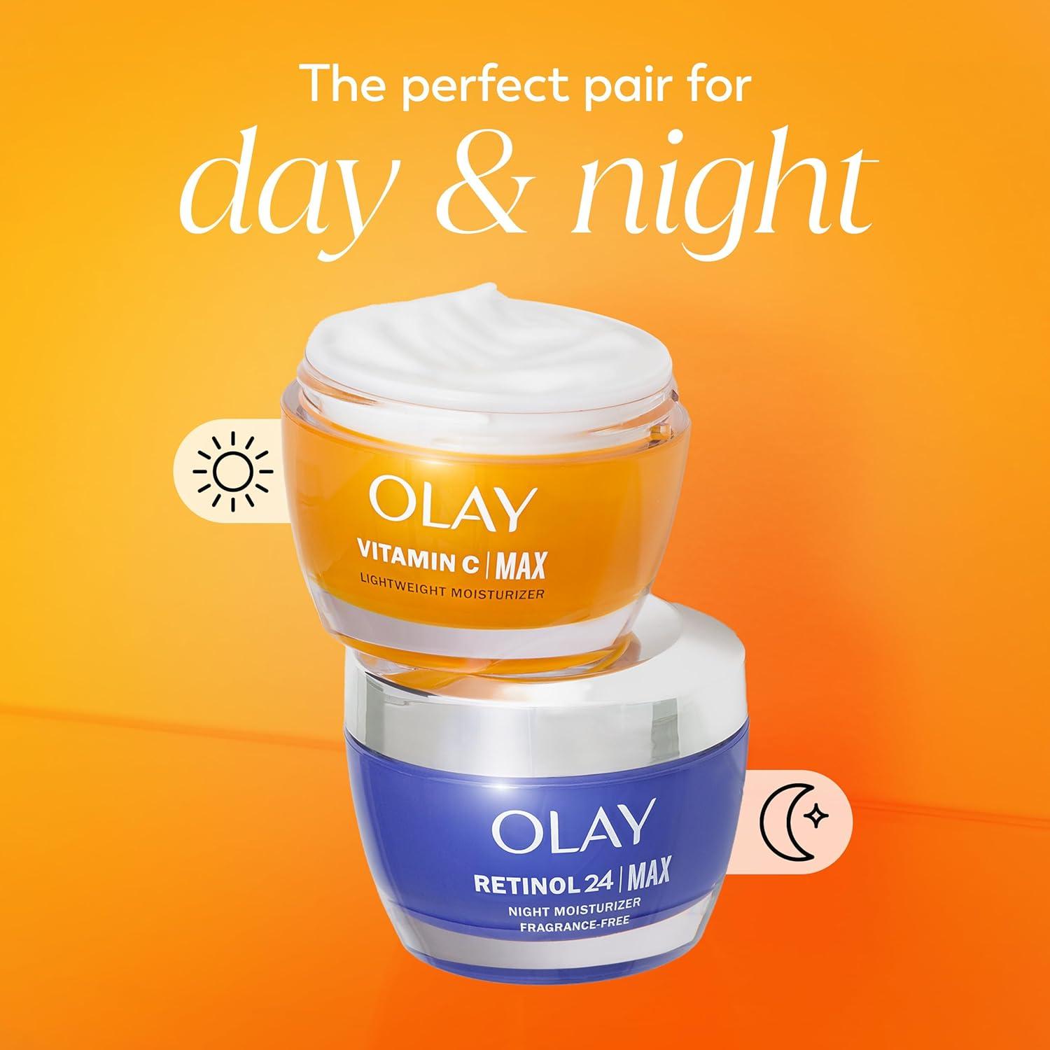 imageOlay Vitamin C MAX Face Moisturizer Brightening Cream for Women Hydrating Evens Tone Dark Spot amp Hyperpigmentation Reduction Glowing Skin Care Niaciniamide Peptides 17 Oz17 Ounce Pack of 1
