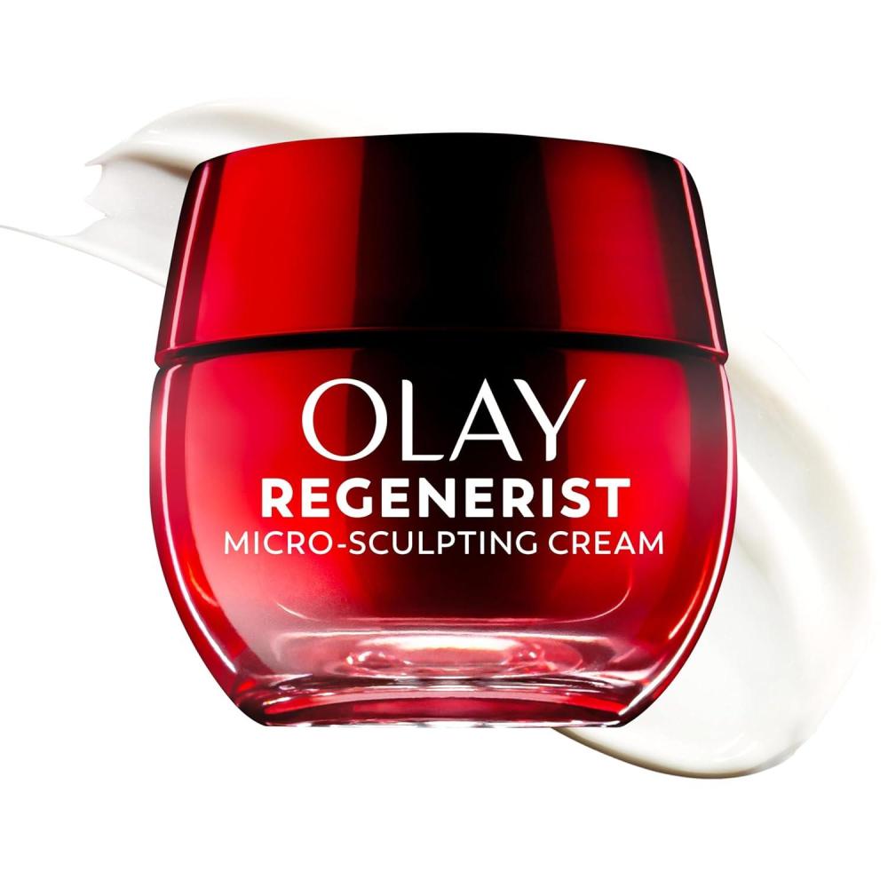 imageOlay Face Moisturizer Regenerist MicroSculpting Cream for Women FragranceFree AntiAging AntiWrinkle Firming Skin Care Triple Collagen Cream Peptide Hyaluronic Acid Niacinamide 17ozScented