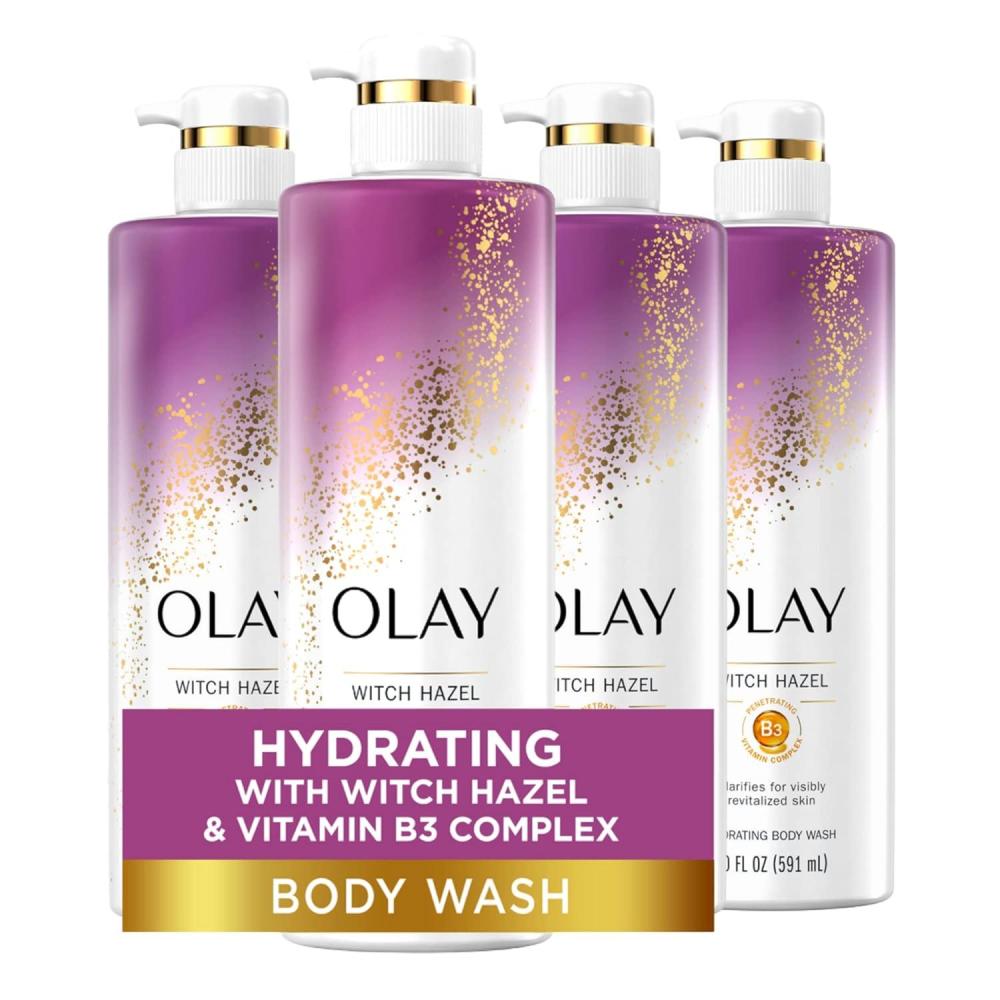 imageOlay Moisturizing Body Wash for Women with Witch Hazel and Vitamin B3 20 fl oz Pack of 4Witch Hazel Vitamin B3