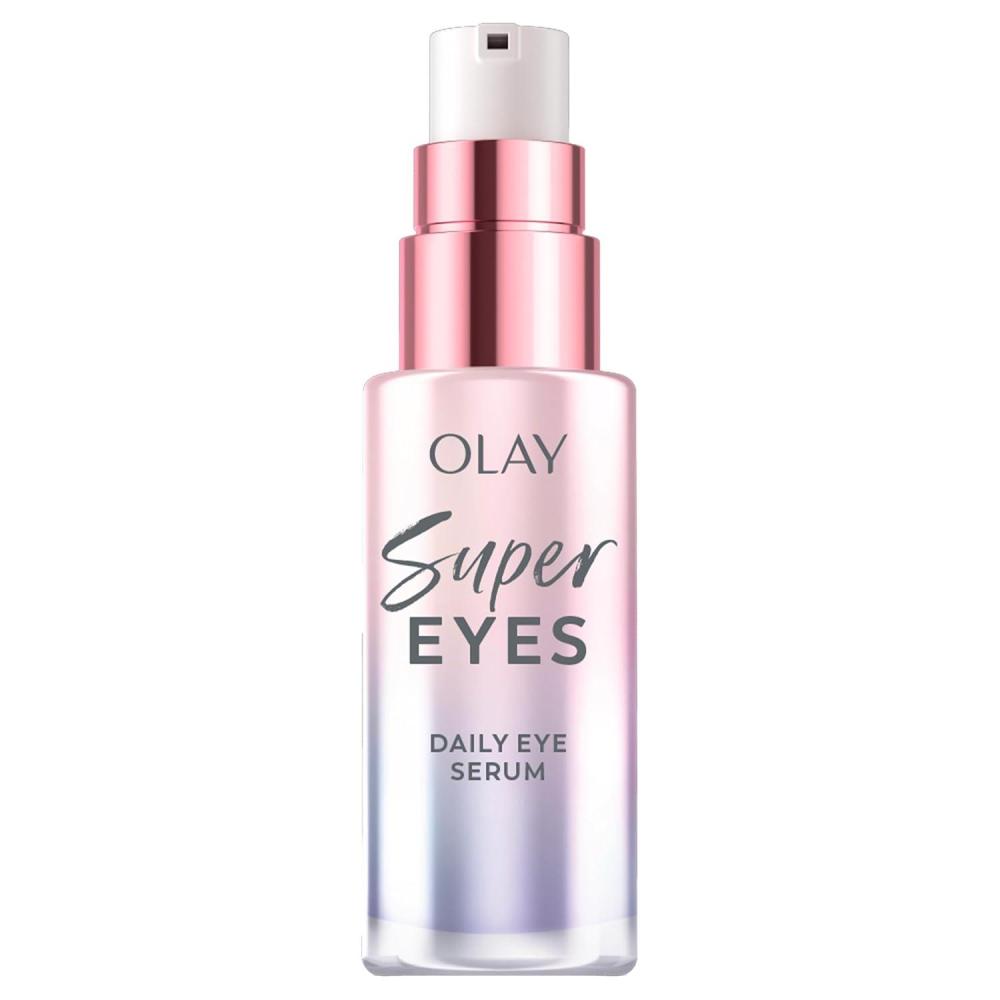 imageOlay Super Eye Serum Vitamin C Caffeine Niacinamide Amino Peptide Aloe Vera Brightens Dark Circles AntiWrinkle AntiAging Brightening Smooths Fine Lines Firming Hydrating 045 Oz