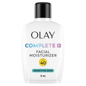 Olay Complete+ Face Moisturizer with Sunscreen SPF 40, For Sensitive Skin, Broad Spectrum Sun Protection, Fragrence-Free – No White Cast on All Tones, Nourishes Moisture Barrier – Ceramides, 6 Oz(6 Fl Oz (Pack of 1))