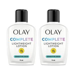 Olay Face Moisturizer, Complete with Sunscreen SPF 15, Daily Facial Lotion for Normal Skin, Lightweight Hydrating Broad Spectrum Sun Protection – Vitamin C, E, and Niacinamide – 6 Oz 2 Pack(6 Fl Oz (Pack of 2))