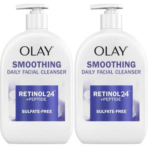 Olay Face Wash, Daily Facial Cleanser with Retinol, Peptides & Glycerin – Smoothing, Noursihes Skin Surface, Hydrates while Cleansing – Sulfate-Free, Paraben-Free, 16 Oz(16 Fl Oz (Pack of 2))