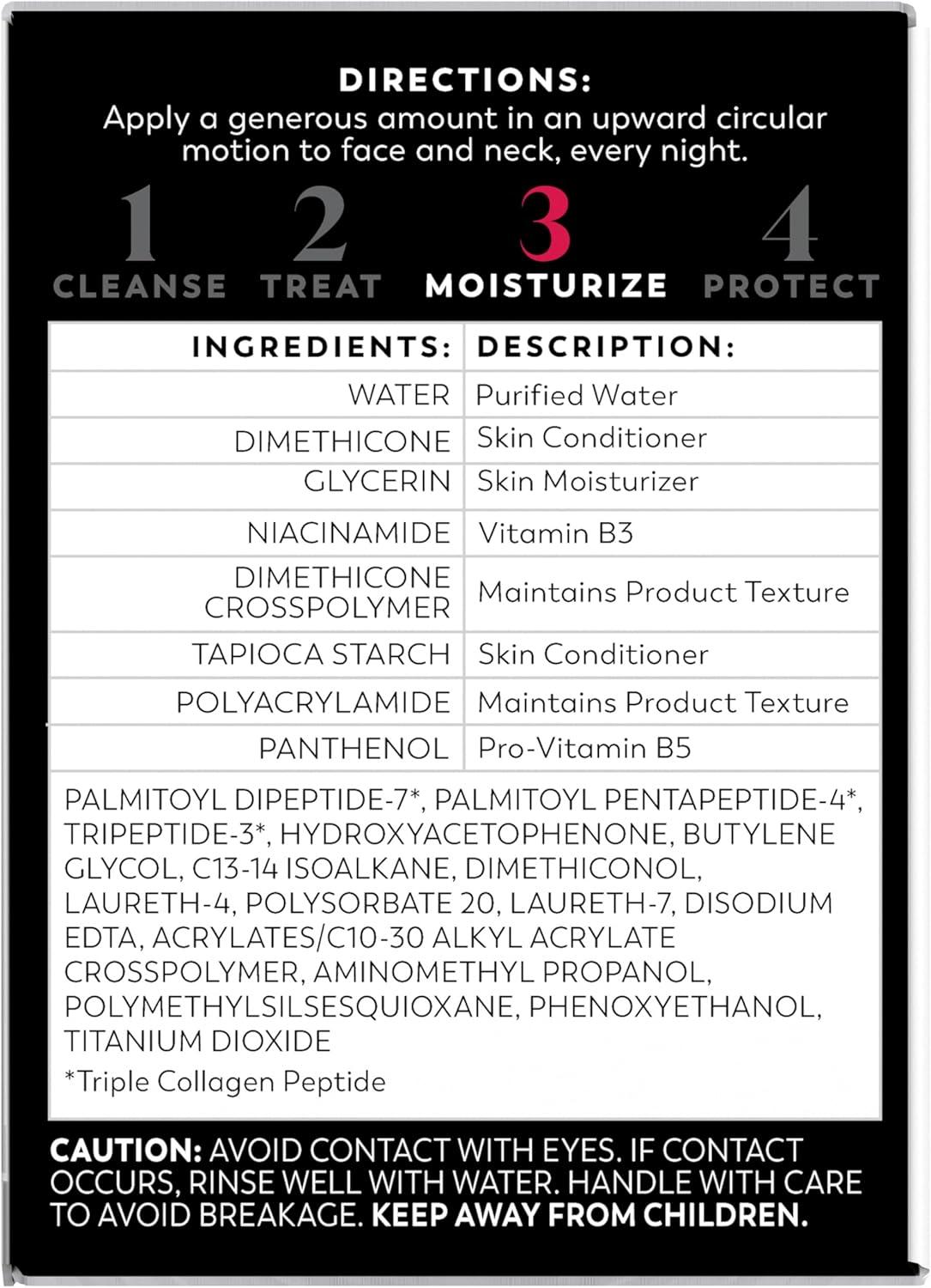 imageOlay Night Cream for Face AntiAging Face Moisturizer for Women FragranceFree Skin Care AntiWrinkle Exfoliate Smooths Texture Triple Collagen Cream Niacinamide ProVitamin B5 17Oz