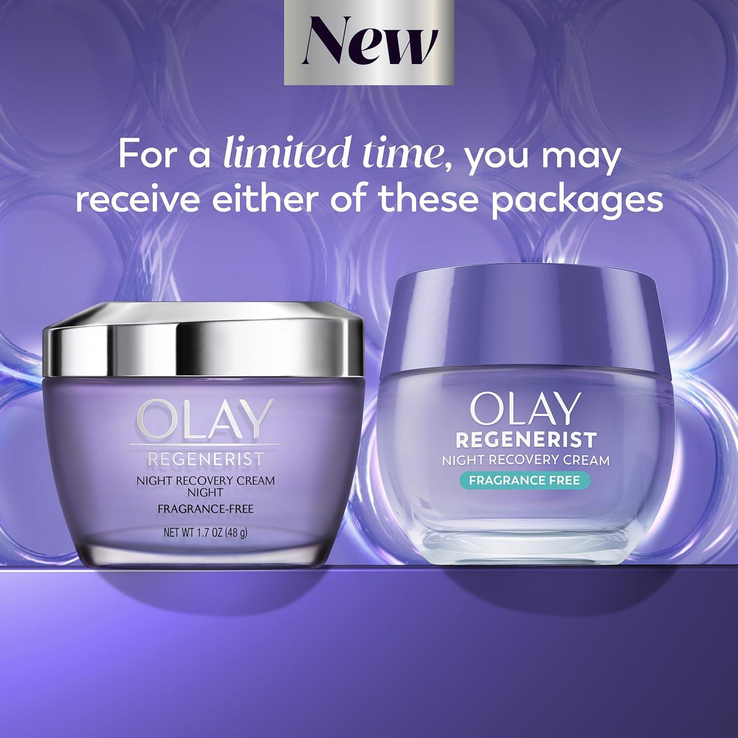 imageOlay Night Cream for Face AntiAging Face Moisturizer for Women FragranceFree Skin Care AntiWrinkle Exfoliate Smooths Texture Triple Collagen Cream Niacinamide ProVitamin B5 17Oz