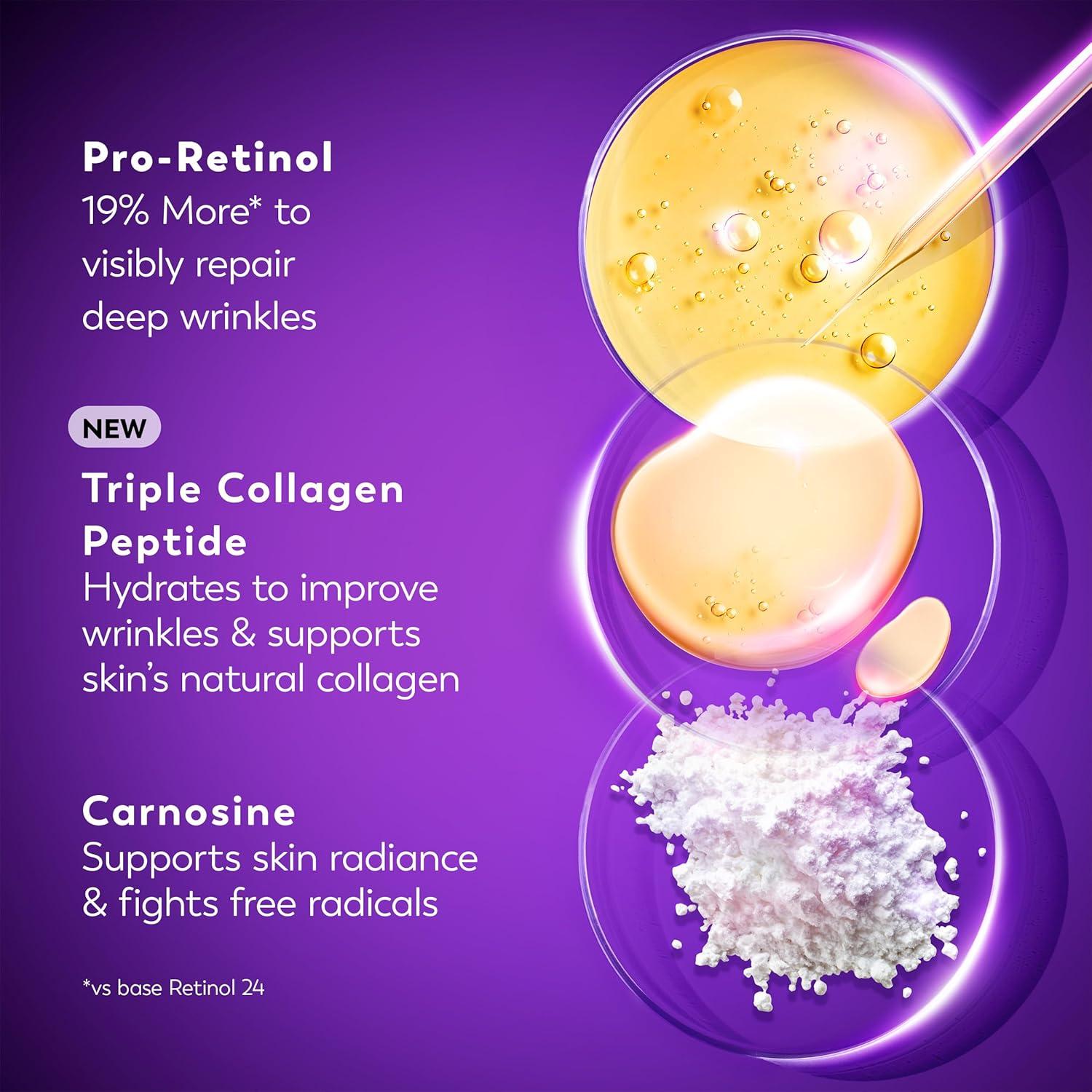 imageOlay Retinol Night Cream for Women MAX AntiAging Face Mousturizer FragranceFree Non Greasy AntiWrinkle Smooth Fine Lines Hydrating Skin Care Triple Collagen Cream Niacinamide 17oz1 Ounce Pack of 2