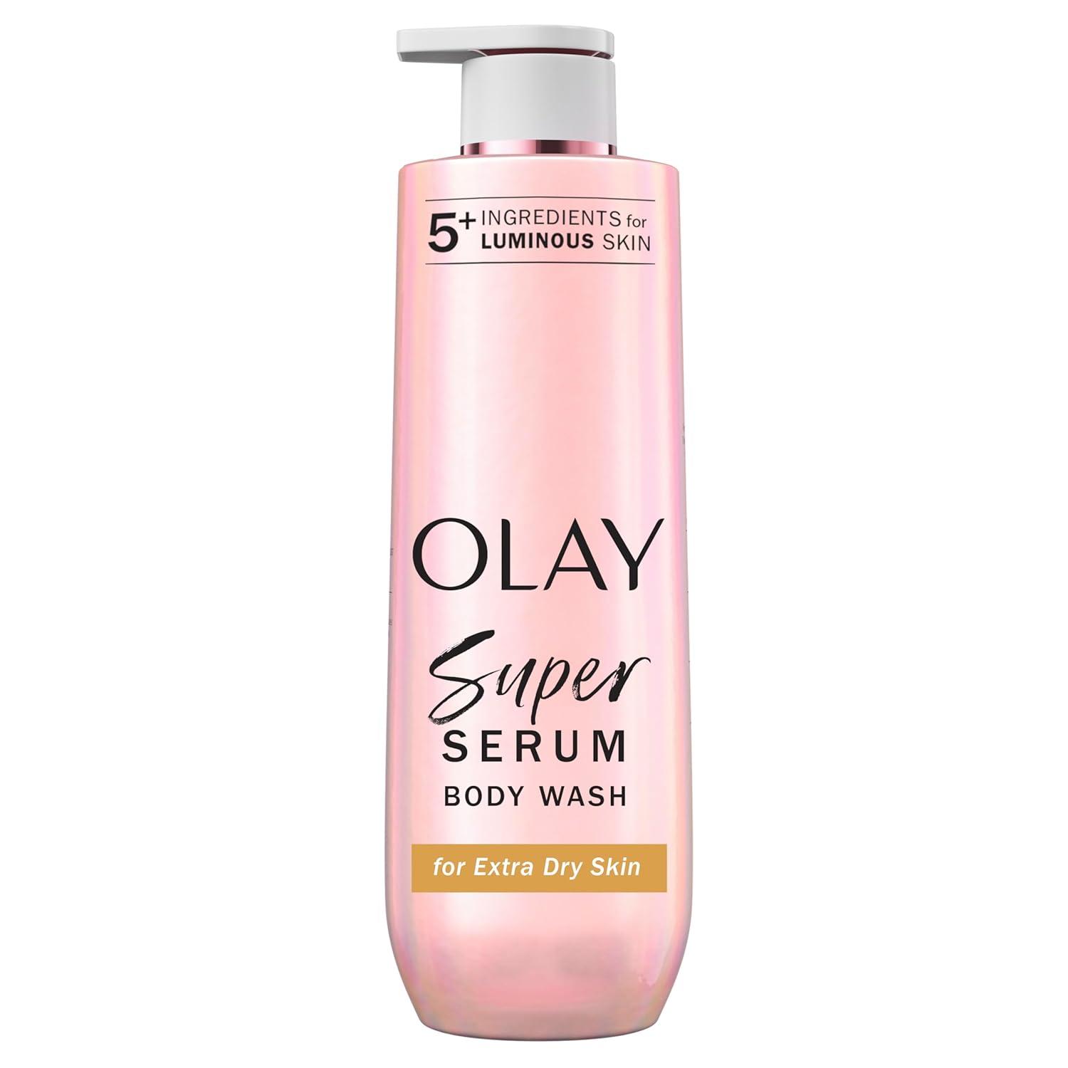 imageOlay Super Serum Body Wash for Normal Skin 24hr Long Lasting Hydration 5 Ingredient Serum Complex for Bright Even Firm Luminous Skin 185 fl ozExtra Dry