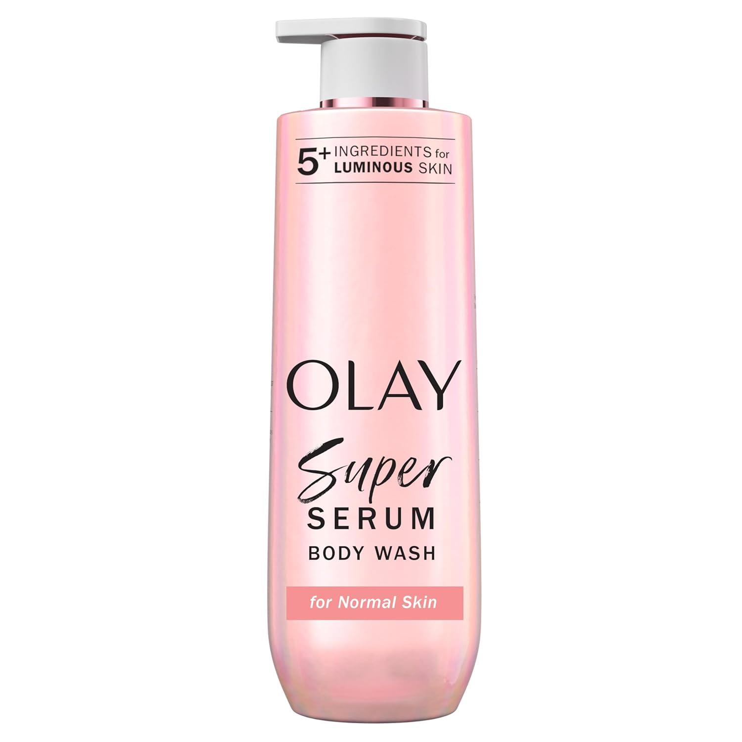 imageOlay Super Serum Body Wash for Normal Skin 24hr Long Lasting Hydration 5 Ingredient Serum Complex for Bright Even Firm Luminous Skin 185 fl ozNormal