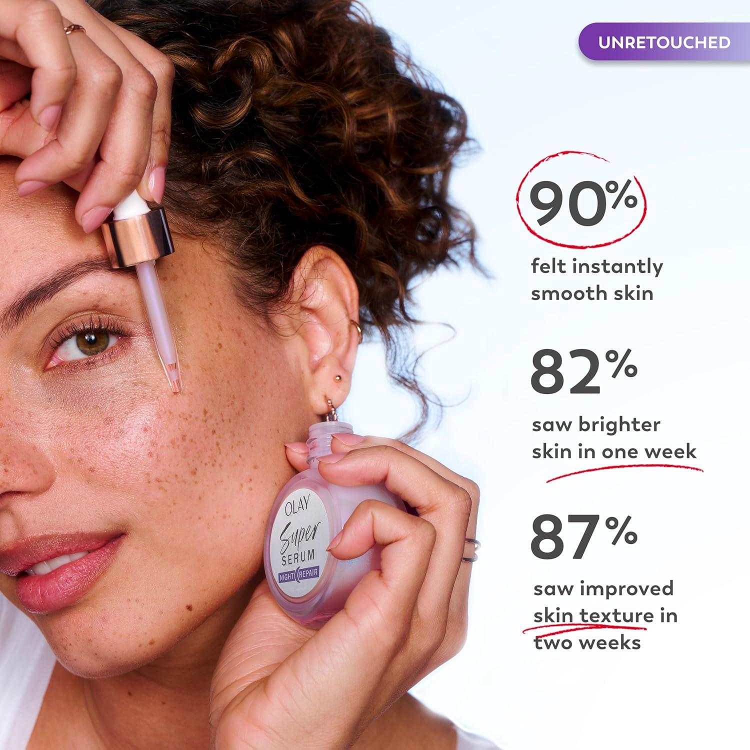 imageOlay Super Serum Night Repair FragranceFree Niacinamide Peptide Salicylic amp Lactic Acid Glycerin 5in1 Skin Care Benefits Hydrating Evens Tone Reduces Dark Spots AntiAging 17 Oz17 Fl Oz Pack of 1