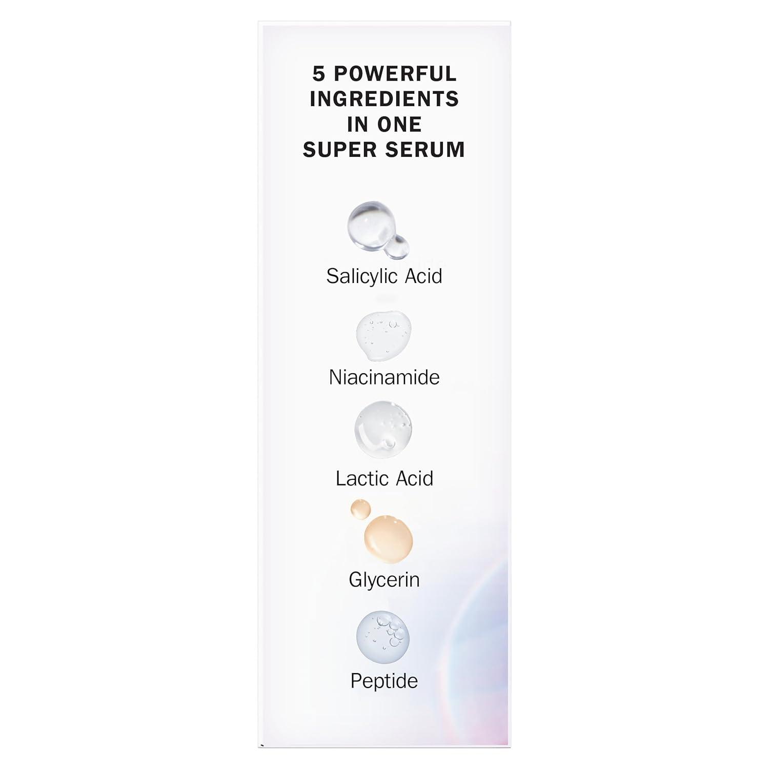 imageOlay Super Serum Night Repair FragranceFree Niacinamide Peptide Salicylic amp Lactic Acid Glycerin 5in1 Skin Care Benefits Hydrating Evens Tone Reduces Dark Spots AntiAging 17 Oz1 Fl Oz Pack of 1