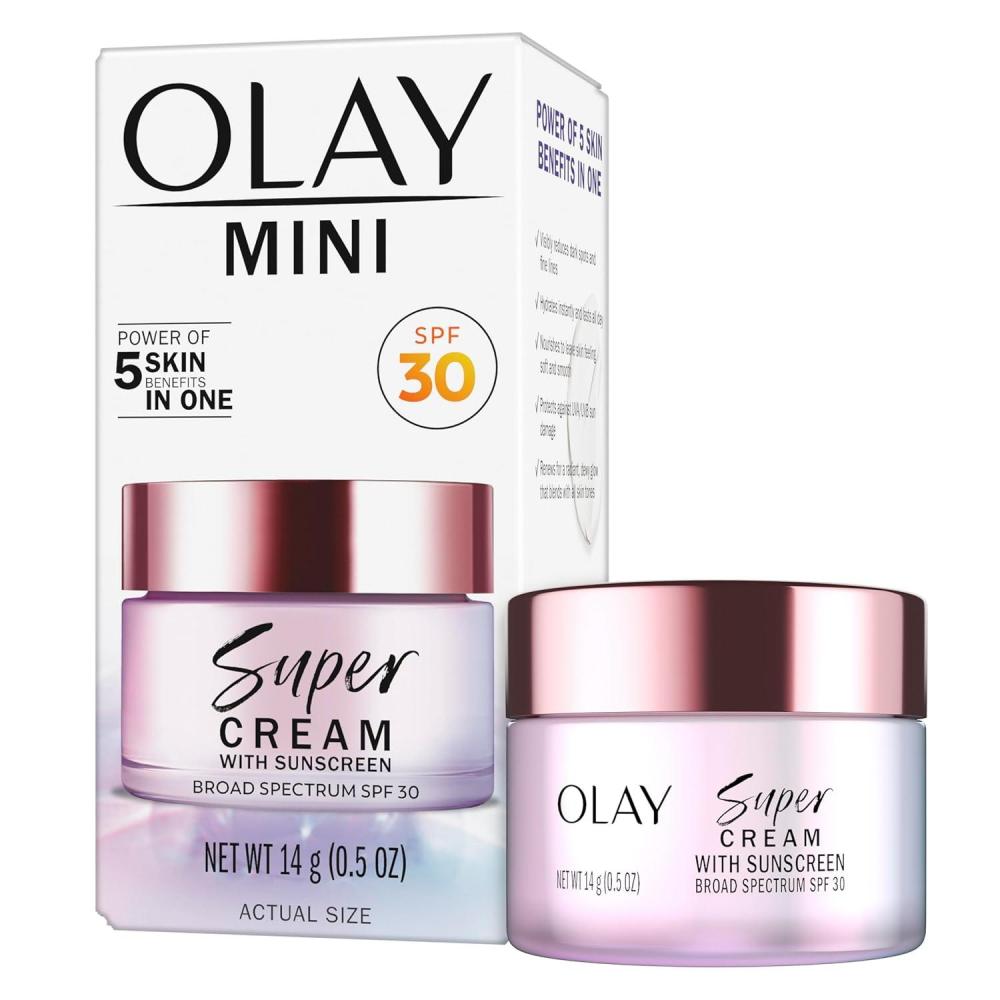 imageOlay Super Cream with Sunscreen SPF 30 Lightweight Face Moisturizer with Sun Protection 5in1 Skin Care Benefits Hydrating Brightening Firming Niacinamide Vitamin C Collagen Peptide 17 ozFloral and Ginger