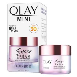 Olay Super Cream with Sunscreen SPF 30, Lightweight Face Moisturizer with Sun Protection, 5-in-1 Skin Care Benefits – Hydrating, Brightening, Firming – Niacinamide, Vitamin C, Collagen Peptide, 1.7 oz(Floral and Ginger)