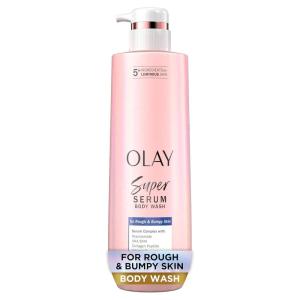 Olay Super Serum Body Wash for Normal Skin, 24hr Long Lasting Hydration, 5+ Ingredient Serum Complex for Bright Even Firm Luminous Skin, 18.5 fl oz(Rough & Bumpy)