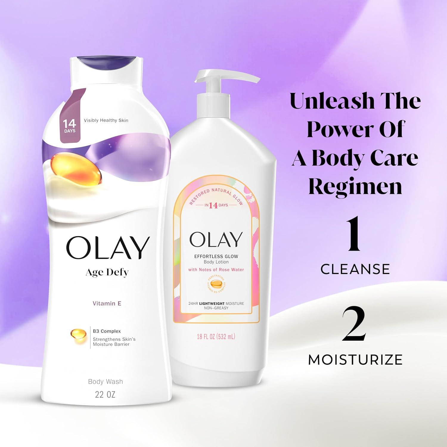 imageOlay Body Wash for Women Age Defy with Vitamin E 247 Moisture Barrier Repair Hydrating amp Cleansing for Visibly Soft Skin Vitamin B3 amp Hyaluronic Blend All Skin Types 22 fl oz Pack of 2Age Defying
