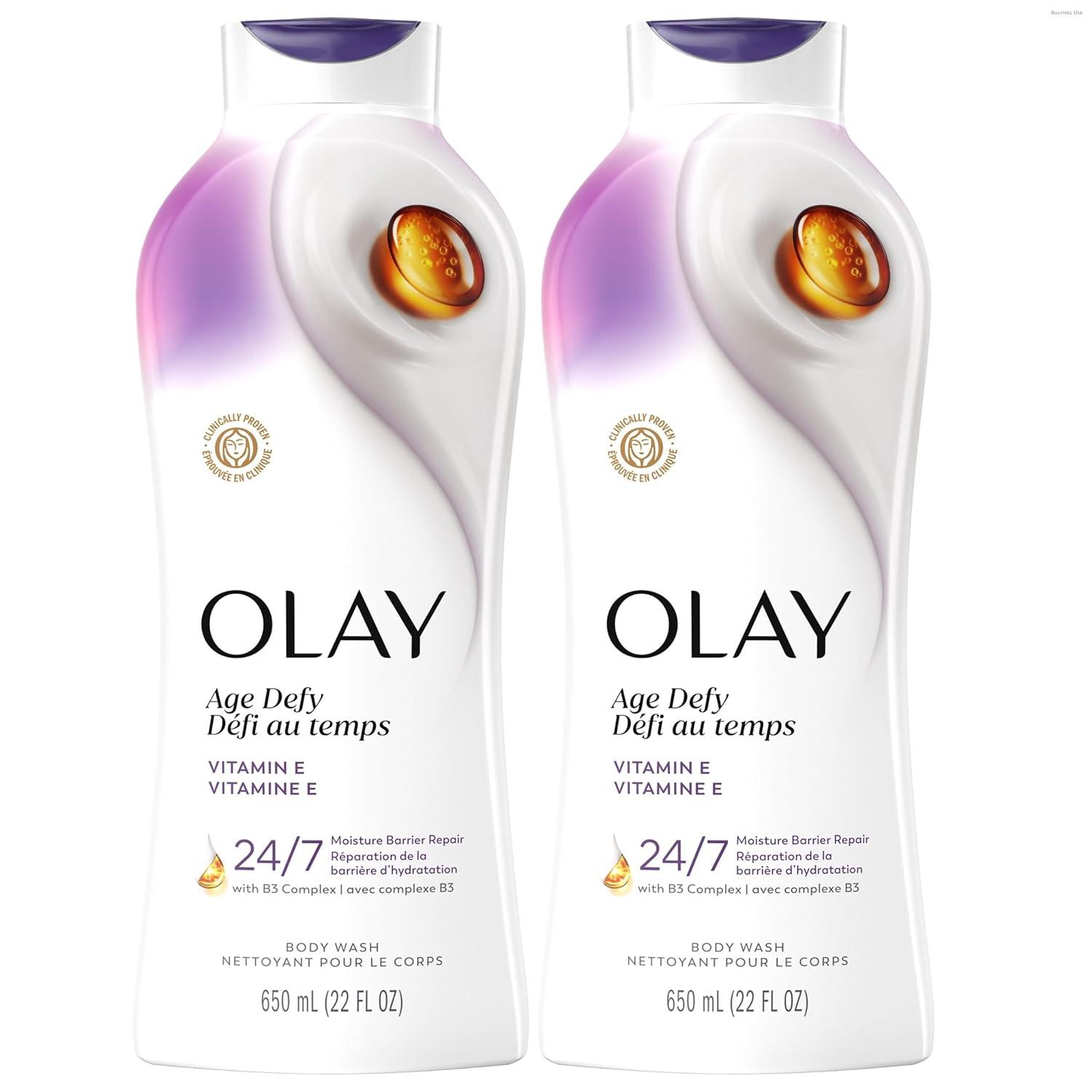 imageOlay Body Wash for Women Age Defy with Vitamin E 247 Moisture Barrier Repair Hydrating amp Cleansing for Visibly Soft Skin Vitamin B3 amp Hyaluronic Blend All Skin Types 22 fl oz Pack of 2Unscented