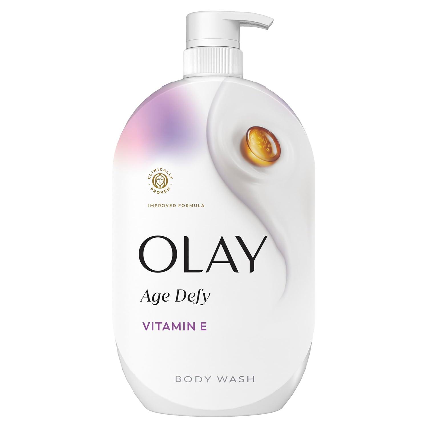 imageOlay Body Wash for Women Age Defy with Vitamin E 247 Moisture Barrier Repair Hydrating amp Cleansing for Visibly Soft Skin Vitamin B3 amp Hyaluronic Blend All Skin Types 22 fl oz Pack of 2Unscented