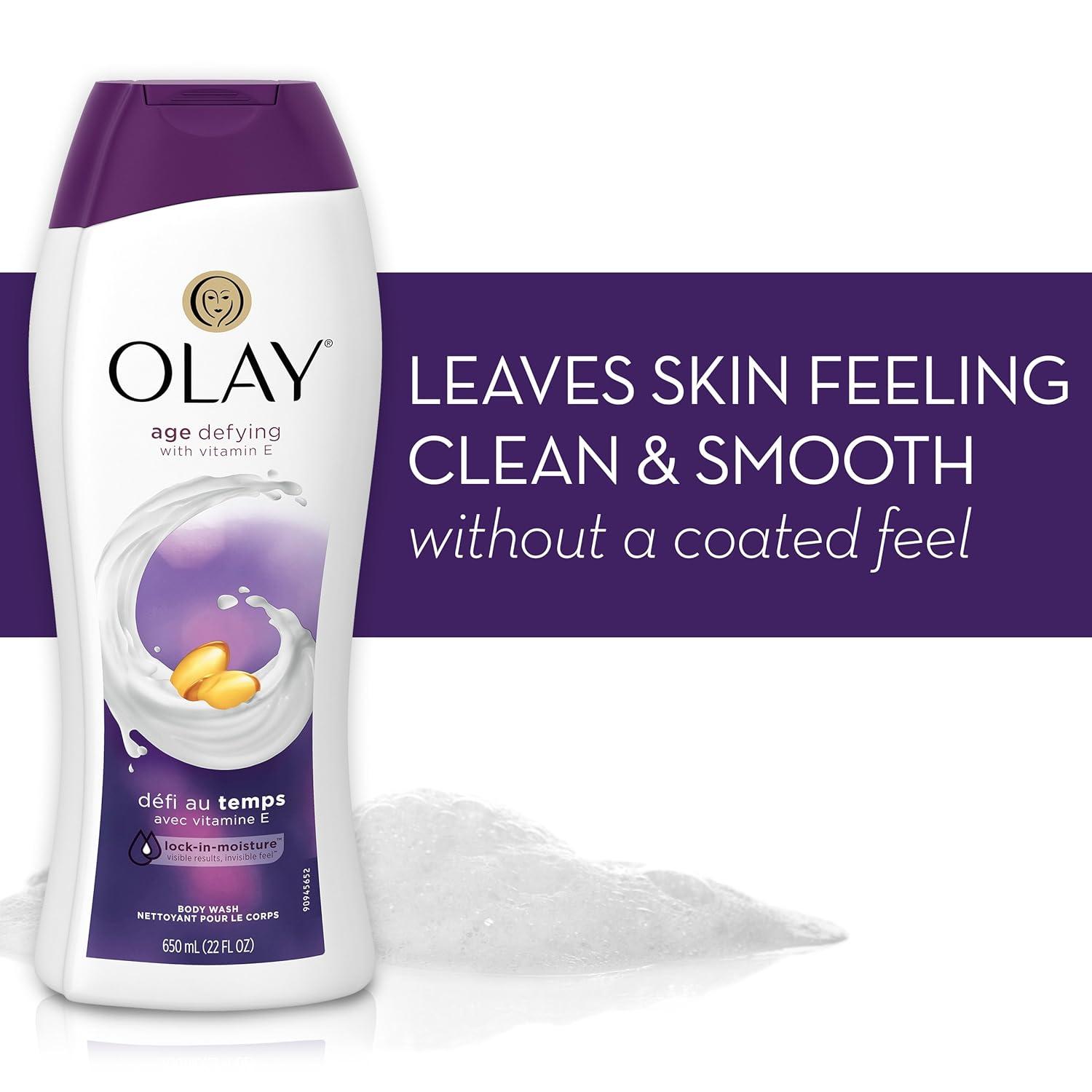 imageOlay Body Wash for Women Age Defy with Vitamin E 247 Moisture Barrier Repair Hydrating amp Cleansing for Visibly Soft Skin Vitamin B3 amp Hyaluronic Blend All Skin Types 22 fl oz Pack of 2Unscented