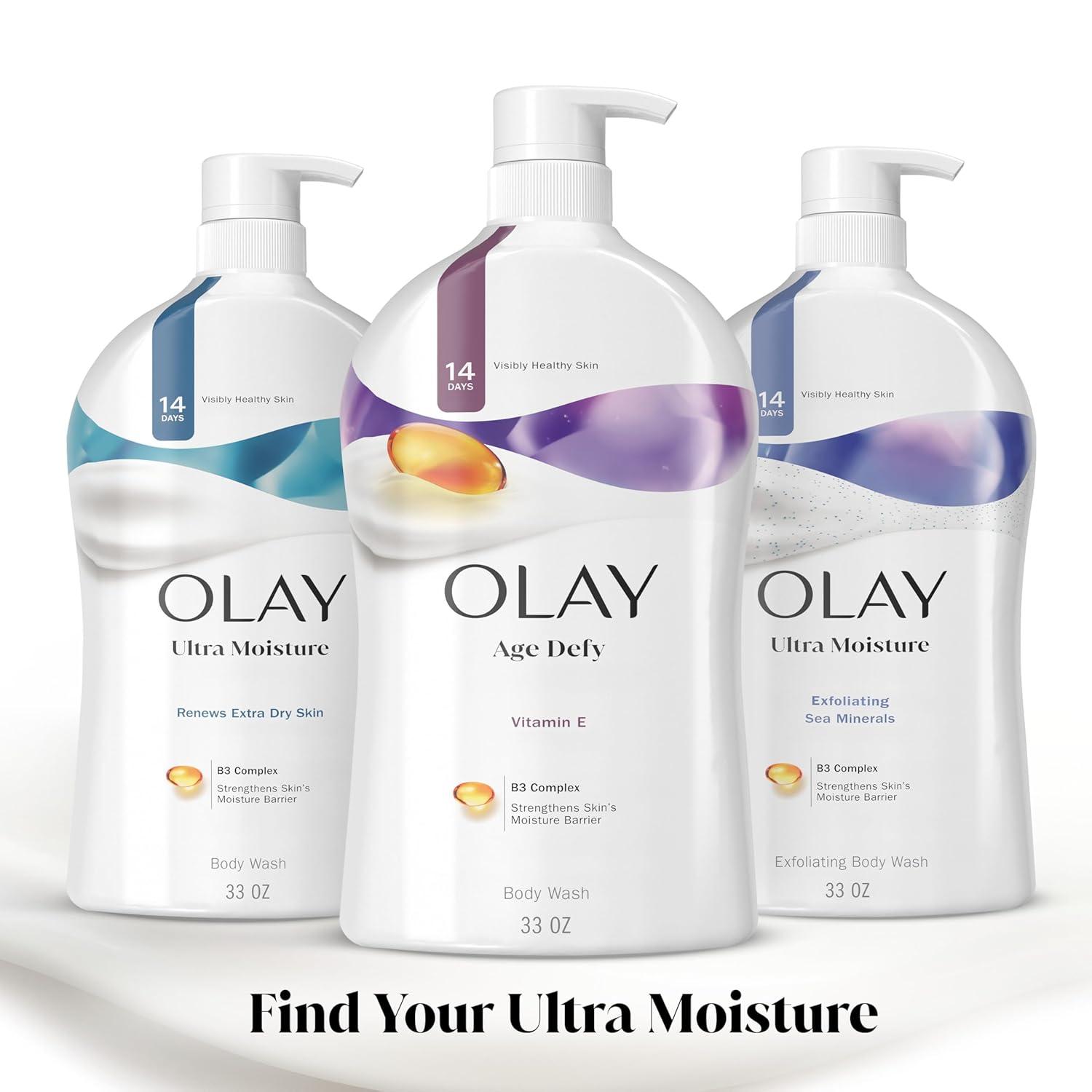 imageOlay Body Wash for Women Age Defy with Vitamin E 247 Moisture Barrier Repair Hydrating amp Cleansing for Visibly Soft Skin Vitamin B3 amp Hyaluronic Blend All Skin Types 22 fl oz Pack of 2Unscented