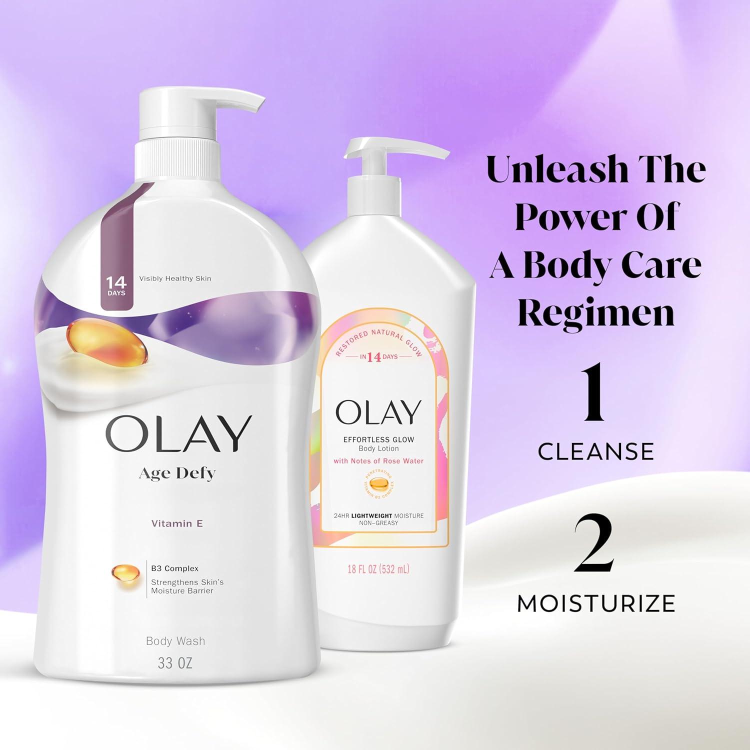 imageOlay Body Wash for Women Age Defy with Vitamin E 247 Moisture Barrier Repair Hydrating amp Cleansing for Visibly Soft Skin Vitamin B3 amp Hyaluronic Blend All Skin Types 22 fl oz Pack of 2Age Defying