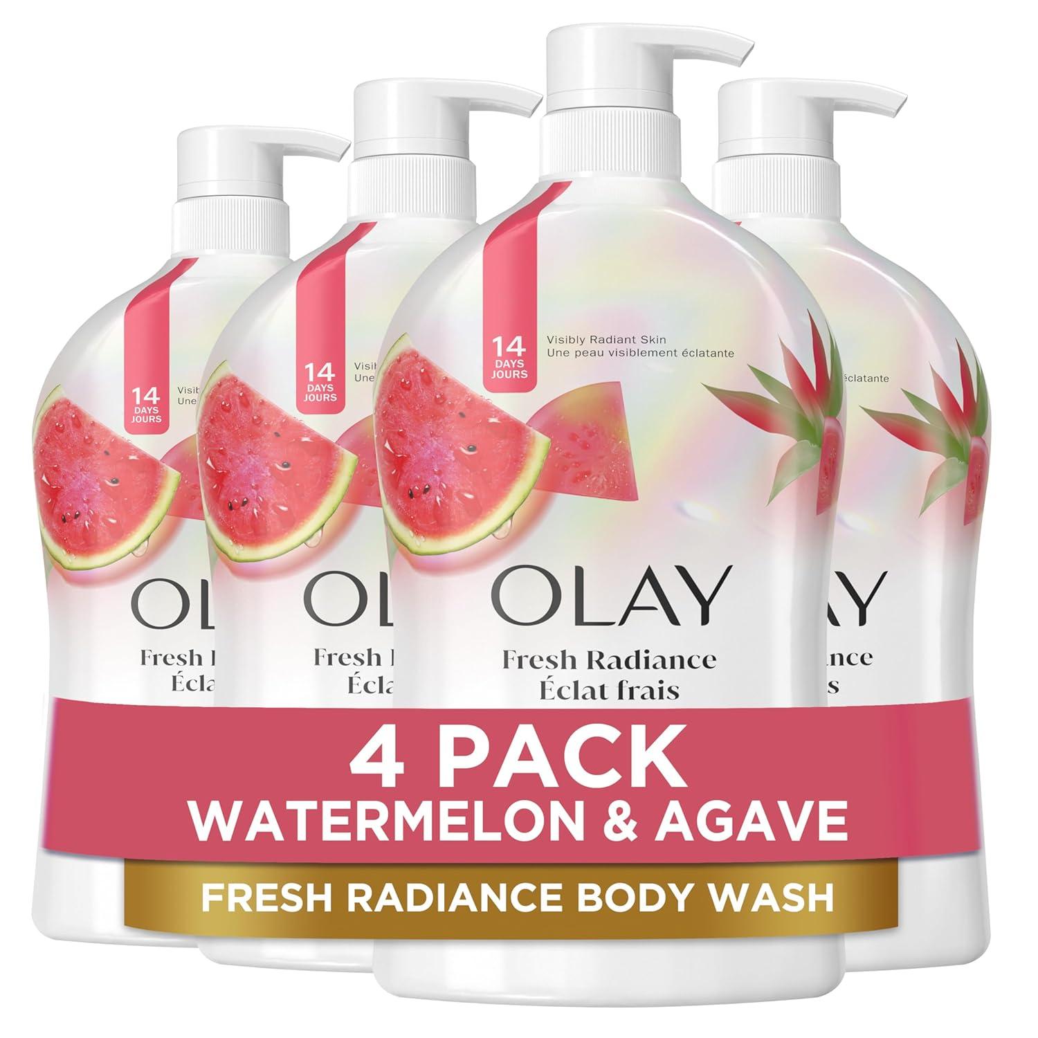 imageOlay Body Wash for Women Fresh Radiance 247 SkinLoving Freshness Visibly Radiant Plant Based Cleansers Vitamin B3 amp Antioxidant Blend For All Skin Types Cucumber amp Aloe Water Scent 22 fl ozWatermelon Agave