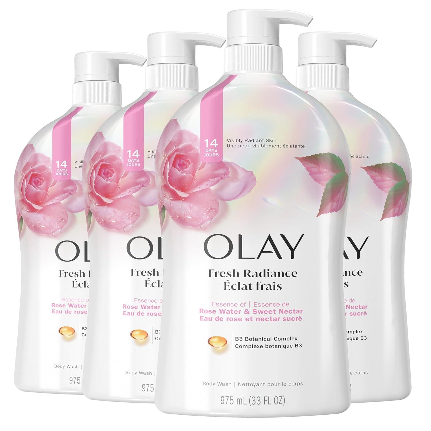 imageOlay Body Wash for Women Fresh Radiance 247 SkinLoving Freshness Visibly Radiant Plant Based Cleansers Vitamin B3 amp Antioxidant Blend For All Skin Types Cucumber amp Aloe Water Scent 22 fl ozRose