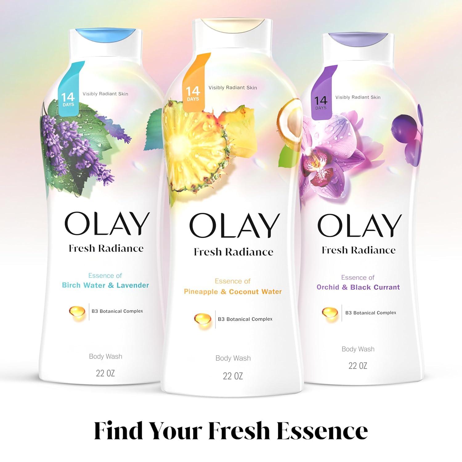 imageOlay Body Wash for Women Fresh Radiance 247 SkinLoving Freshness Visibly Radiant Plant Based Cleansers Vitamin B3 amp Antioxidant Blend For All Skin Types Cucumber amp Aloe Water Scent 22 fl ozPineapple Coconut Water
