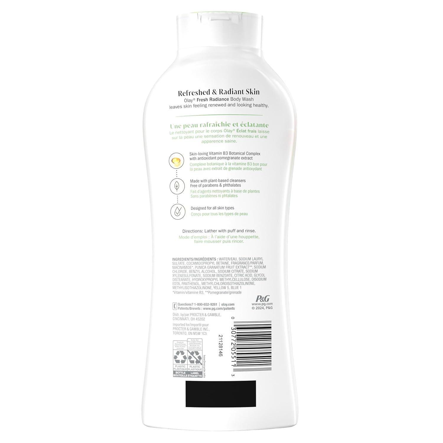 imageOlay Body Wash for Women Fresh Radiance 247 SkinLoving Freshness Visibly Radiant Plant Based Cleansers Vitamin B3 amp Antioxidant Blend For All Skin Types Cucumber amp Aloe Water Scent 22 fl ozCucumber Aloe Water